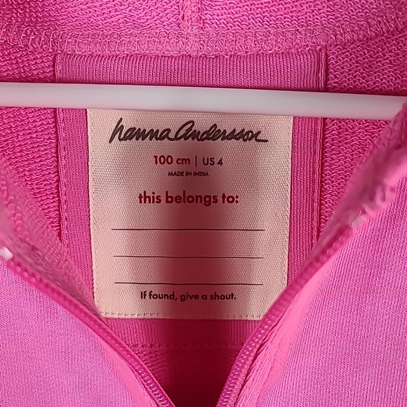 NWT Hanna Andersson Kids Survivor Hoodie Pink Sz 4 - Picture 2 of 6